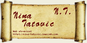 Nina Tatović vizit kartica